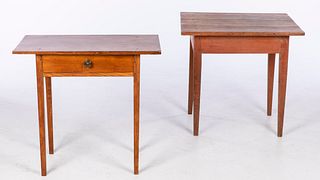 Two American Pine Side Tables, 19th Century