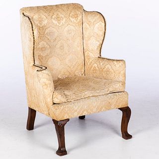 Queen Anne Walnut Wing Chair, 18th Century