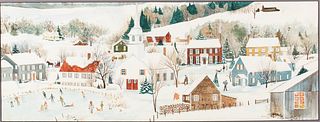 DiAnne Tracy, Snow Scene, Watercolor on Paper, 1996