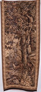 Machine Woven Tapestry with Deer