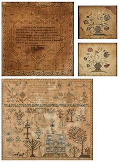 Two Samplers and Two Needleworks, 18th Century