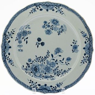 Chinese Export Blue and White Charger, c. 1760-80