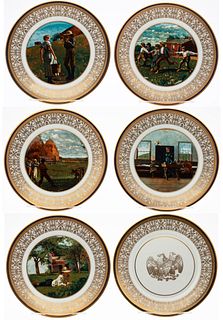 6 U.S. Bicentennial Winslow Homer Plates