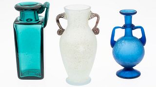 3 Reproductions of Ancient Glass Vessels