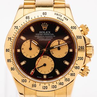 Rolex Daytona 18K Gold Black Dial Men's Watch