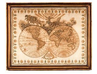 Needlepoint Map of the World Gifted to the Empress Josephine 