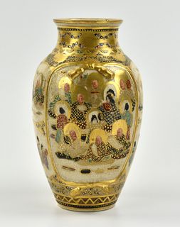 Japanese Satsuma Vase with Buddha, 19th C.