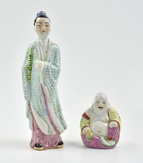 2 Chinese Famille Rose Figures, ROC Period