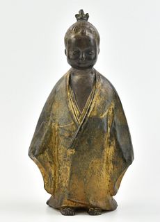 Japanese Bronze Royal Prince Figure, Meiji Period
