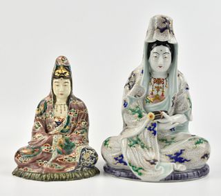 2 Japanese Porcelain Guanyin Figure,20th C.