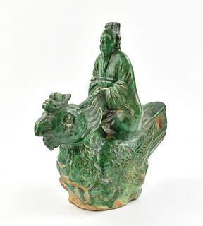 Chinese Green Glazed Pottery Item, Han Dynasty