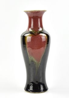 Chinese Flambe Glazed Vase, 19-20th C.