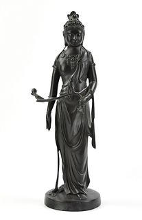Japanese Bronze Staute of Guanyin, Meiji Period