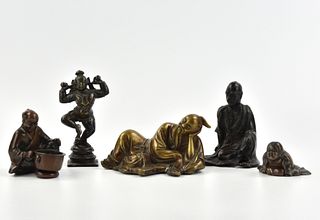 Group of 5 Japanese / Chinese Bronze Figures