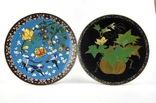 2 Japanese Cloisonne Plates,20th C.