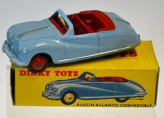 Dinky No.106 Austin Atlantic Convertible pale blue, red interior and ridged hubs with black smooth t