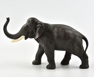 Japanese Cast Bronze Elephant, Meiji Period