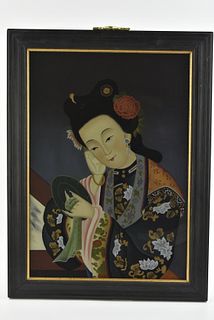 Chinese Reverse Glass Painting of Beauty