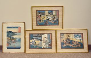 4 Japanese Woodblock Painting