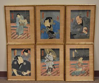 6 Japanese Woodblock Paintings