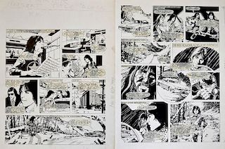 Original Comic Artwork Two pages of David Cassidy original pen and ink comic strip artwork by Alan P