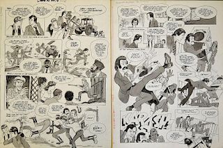 Original Comic Artwork Hand Drawn Mind Your Language Story Board Artwork in original Pen & Ink by Bi
