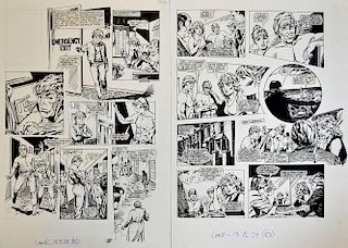 Original Comic Artwork Two pages of Bucks Fizz original pen and ink comic strip artwork by Kim Raymo