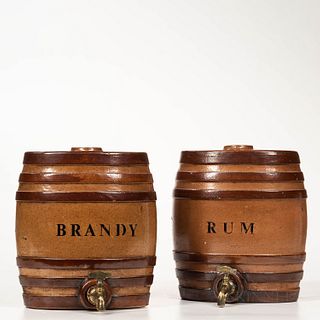 "Rum" and "Brandy" Stoneware Kegs
