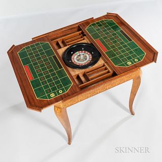 Vintage Italian Lacquered Marquetry Gaming Table