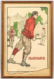 Five College Football Lithographs
