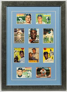 Ten 1950s-era Baseball Cards Including Jackie Robinson