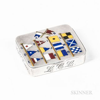 Sterling Silver and Enamel-decorated Match Safe