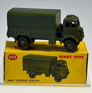 Dinky Toys Army Covered Wagon No.623 (Ford) in good condition with driver, c/w original box (writing