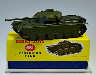 Dinky Toys Centurion Tank No.651 in good condition with original box (writing on)
