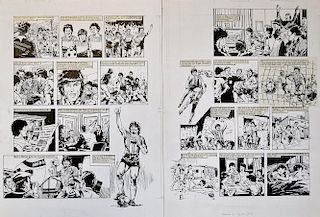 Original Comic Artwork Diego Maradona Hand Drawn Story Board Artwork in original Pen & Ink by Barrie