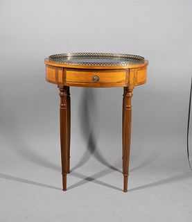 Federal Inlaid Mahogany Marble Top Side Table