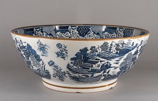 Large Staffordshire Pearlware Punch Bowl
