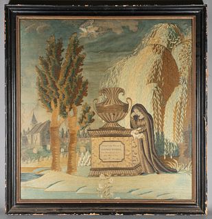Federal Needlework Mourning Picture
