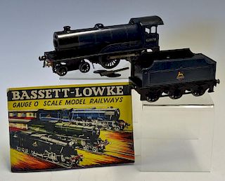 Bassett-Lowke 0 Gauge Prince Charles Clockwork Locomotive 4-4-0 with tender, 62078, missing one side