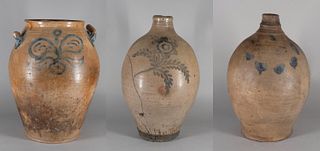 Three Salt Glazed Stoneware Vessels