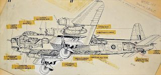 Original Comic Artwork Hand Drawn Military Vehicles Story Board Artwork in original Pen & Ink By unk