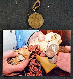 Rare 1960s Beatles / Cavern Club Membership Medallion - Piece of The Cavern when the original Cavern