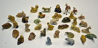 Selection of Wade Whimsies featuring Frog, Owl, Fish, Bear, Birds, Horses, Monkey 35 in total all in