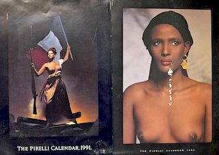1987 and 1991 The Pirelli Calendars both with some wear, featuring Naomi Campbell, Colette Brown and