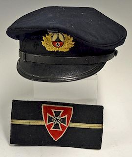 Third Reich Kyffhauserbund Peaked Cap traditional form and type with early two piece metal insignia