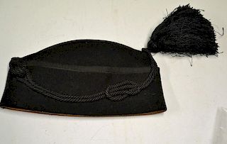 Royal Household Black Forage Hat Scottish, late Victorian or Edwardian. Black felt with corded decor