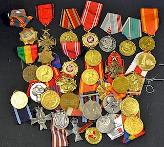 Selection of 60 Foreign military medals featuring medals from Hungary, Poland, Russia, all having th