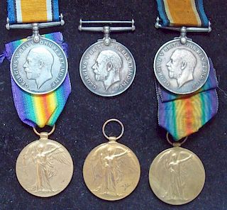 3 x WWI British War and Victory Medal Pairs TZ7504 Gordon, 1914/15 Star 8471 Fisher, and 274312 Kirb