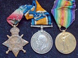 WWI Trio Medal 1686 Pte W E Nellis West York Regiment