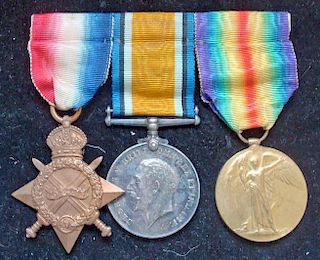 WWI Trio Medal PLY609 Pte H Lucas Royal Marines